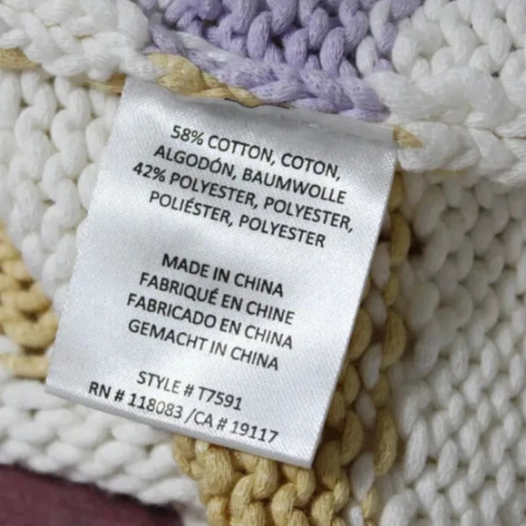 NWT Minnie Rose Chunky Knit Striped Short Sleeve Knit Top Small Color Block - Picture 7 of 13